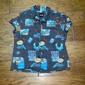 Harley-Davidson Tori Richards Viscose Shirt Women's Large Hawaiian Style Shirt